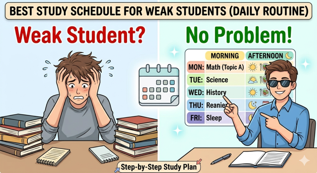 Study Timetable for Weak Students